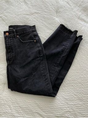 Express Super High-Rise Off Black Mom Jeans